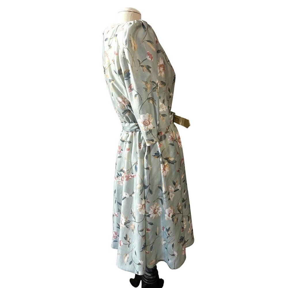 Vintage Cottage Core Floral Seventies Midi Dress Sz 12 Petite by California Look - Picture 8 of 13